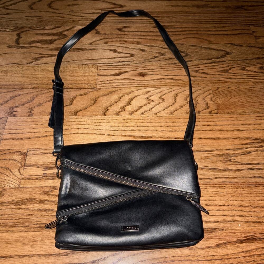Joe’s Jeans Josie Crossbody Shoulder Bag Purse Black Vegan Small Asymmetric new